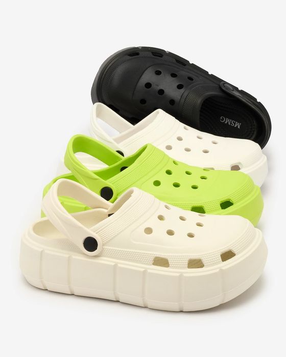 4 KOLORY 36 37 38 klapki 39 40 crocsy ażurowe na grubej podeszwie guma