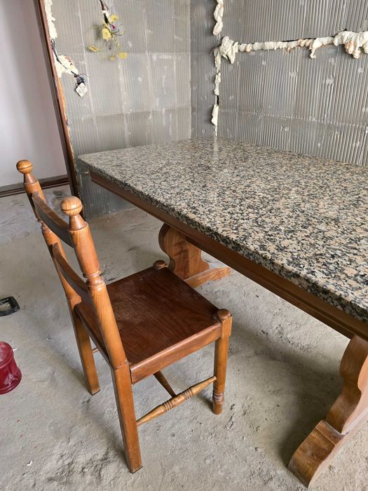 Mesa granito + 6 cadeiras