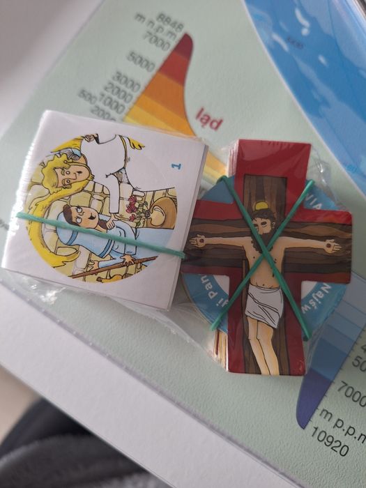 Kontrolka różańca do 1 komunii świętej papierowy różaniec z naklejkami