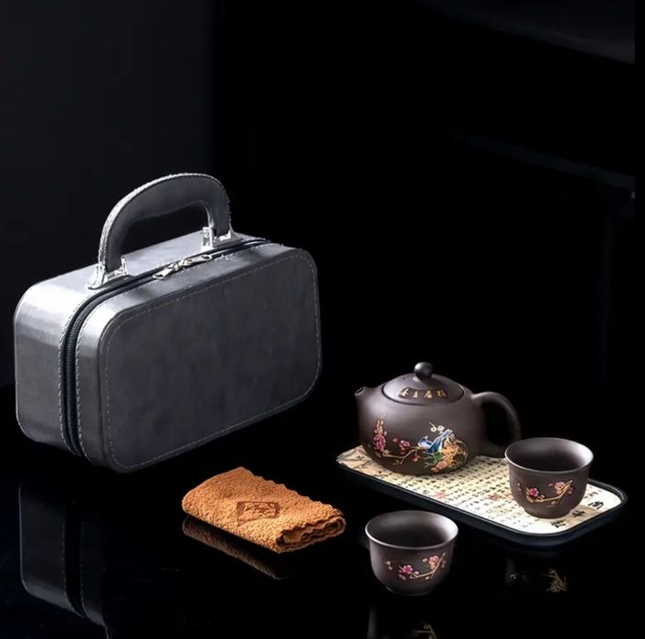 Чайний набір в кейсі 250 мл + 2 піали 65 мл, з підставкою,термомалюнок