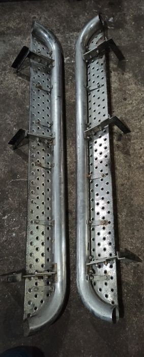 пороги бічні труби підніжки з листом нержавійка на Mitsubishi L200