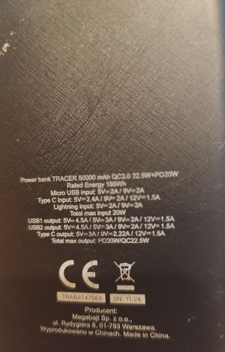 Powerbank tracker 50+