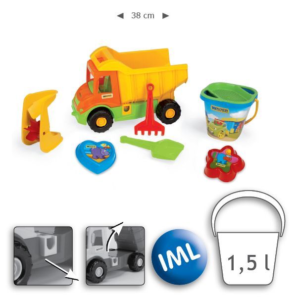 Wielka Wywrotka Piaskowa Wader Happy Summer Multi Truck Zabawka Dla Dzieci Z Wiadrem Zestaw Kompletny Do Piasku Plażowego