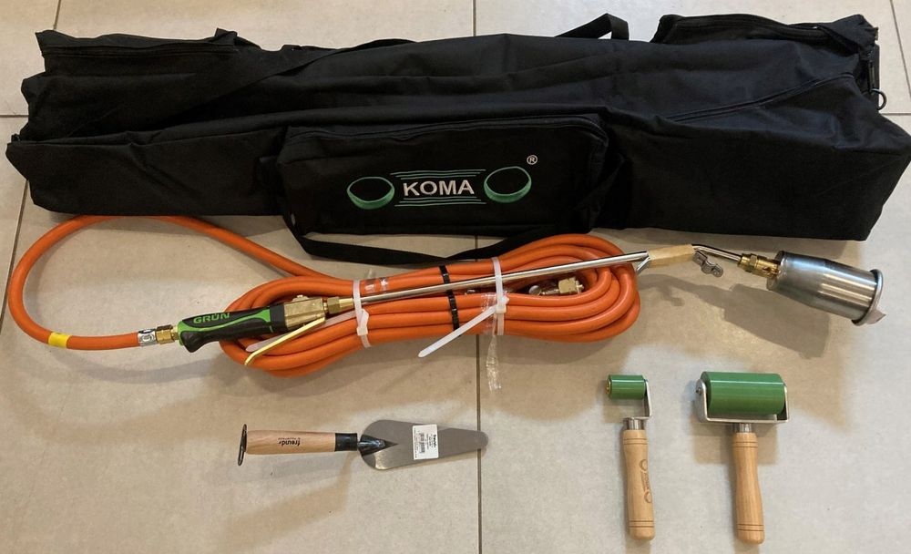 GRUN zestaw palnik dekarski+torba+wałki+kielnia