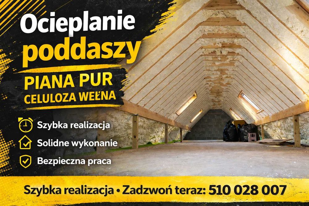 Ocieplanie pianą PUR – profesjonalna izolacja WEŁNA | CELULOZA | PUR