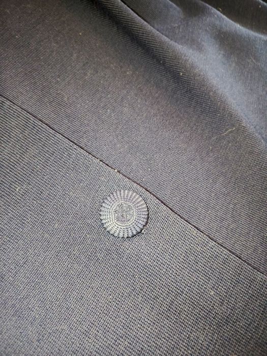 Swetr kardigan długi granatowy guzik rozpinany ZIP dekoltem okraglym