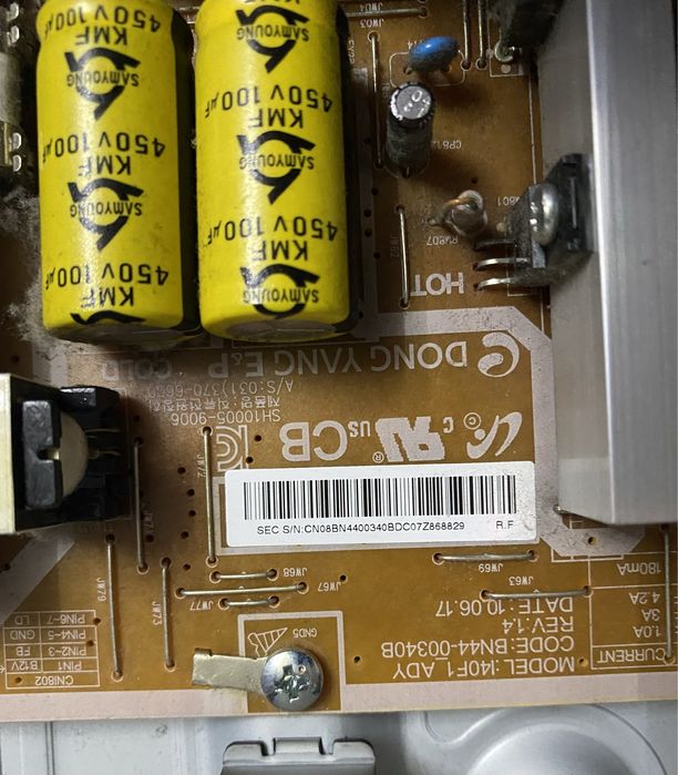 Samsung LE40C530F1W плата живлення