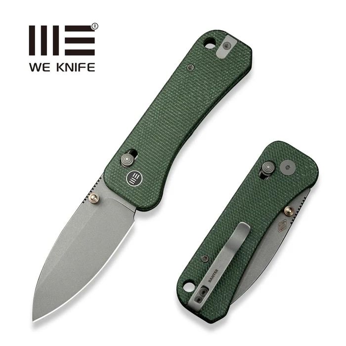 Nóż składany WE Knife Banter 2 Green Canvas Micarta, Grey (WE23075-3)