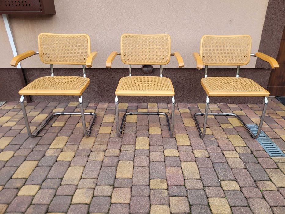 ‼️UNIKAT‼️ 3 x Krzesło Cesca proj Marcel Breuer Bauhaus Włochy Mid Century