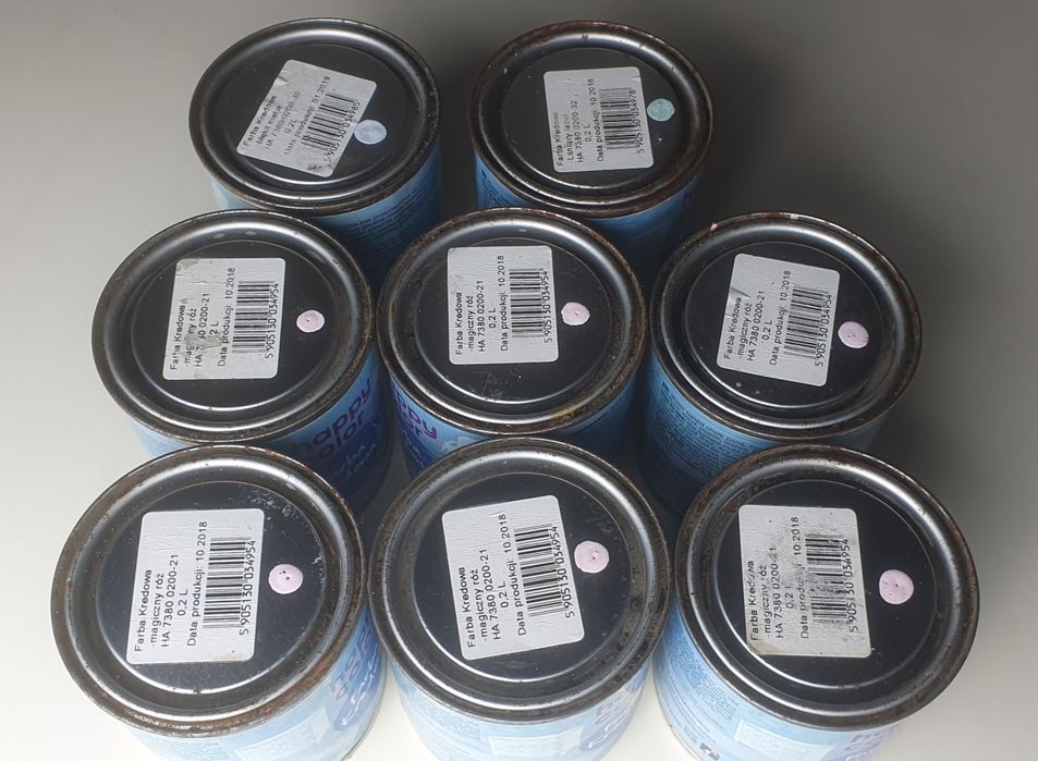 Zestaw Farba kredowa 8 puszek /200ml lśniący lazur magiczny róż błękit