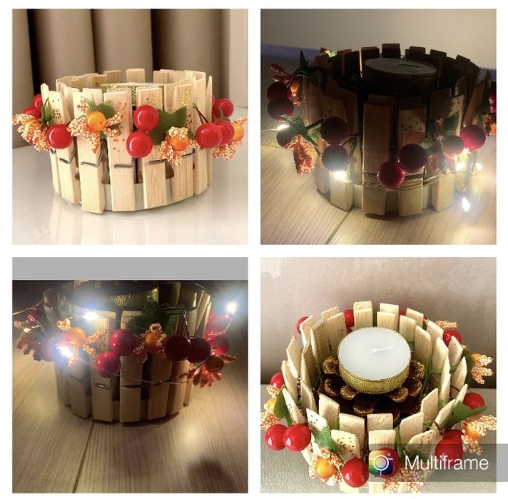 Новорічні оіздвяні свічники колір різний