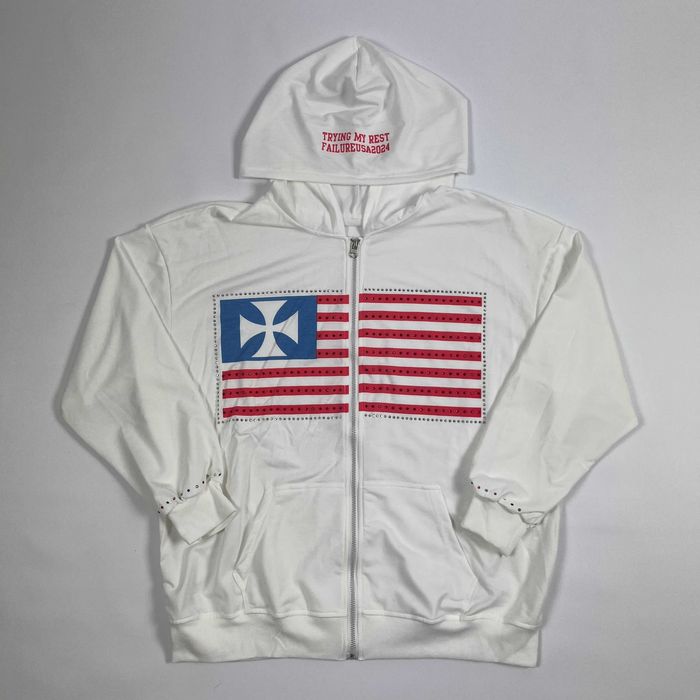 Zip-Hoodie England brand archive, opium, distressed fashion