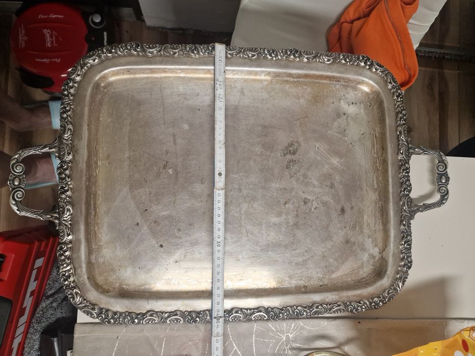 Duża Stara Patera Taca 1890- 1945 srebrna,posrebrzana