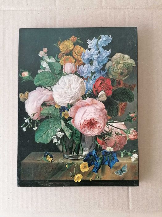 "Vaso de Flores sobre uma Borda de Mármore"