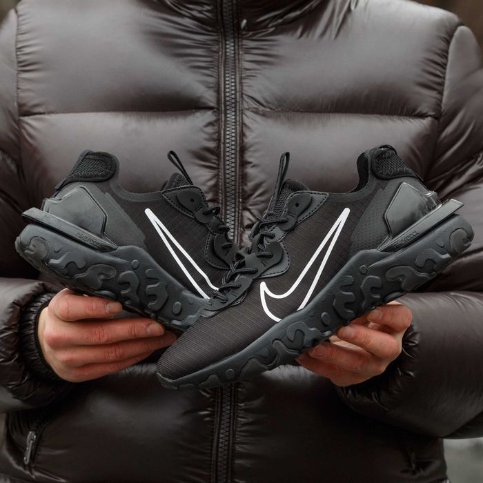Чоловічі кросівки Nike React Vision "Black/White/Swoosh" Розміри 40-45