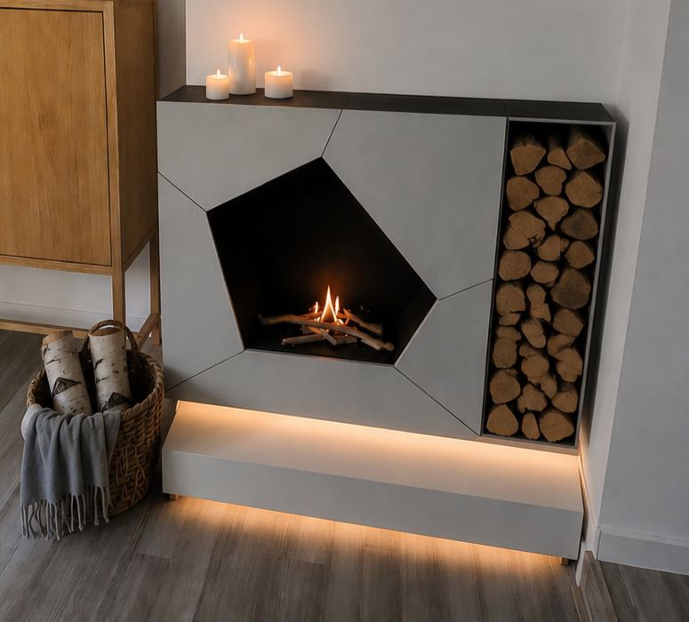 Biokominek kominek loft modern nowoczesny stojący wiszacy Ball Kratki
