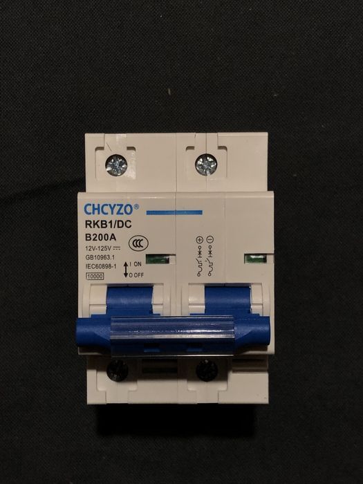 Автомат постійного струму 200А 12-125V RKB1 DC двополюсний CHCYZO