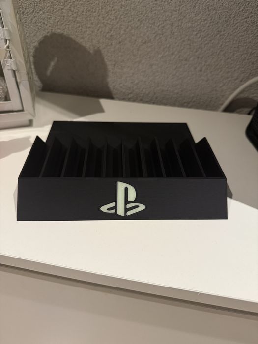 Stojak Podstawka na Gry Ps2 Ps3 Ps4 Ps5 napis fluorescencyjny