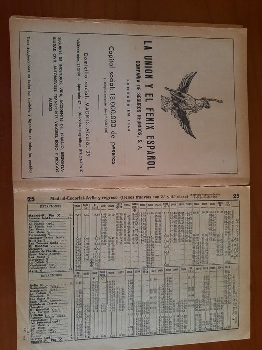 Guia general de ferrocarriles para ir a Francia Out 1939