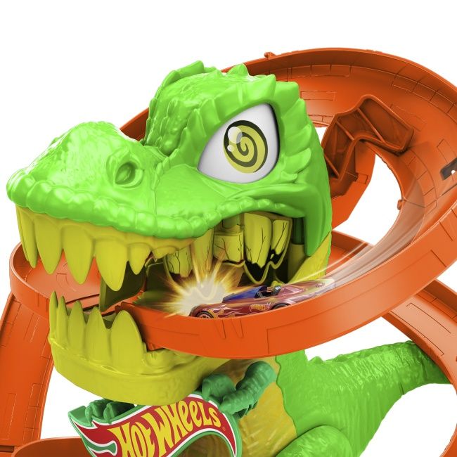 Ігровий набір Hot Wheels City Атака вогняного Ті-Рекса. Хот вілс автотрек дракон