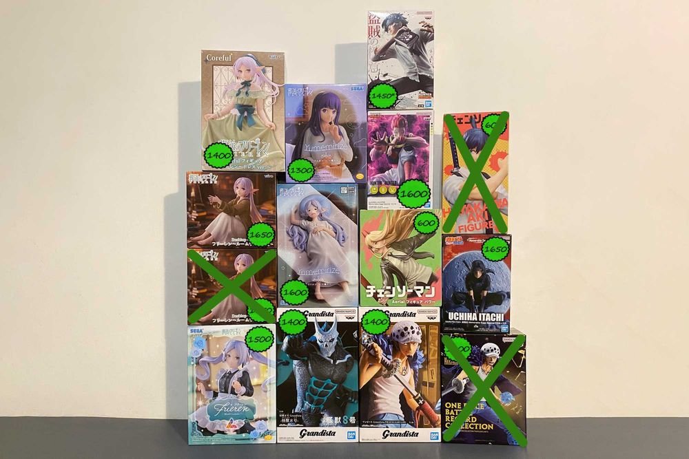 Оригінальні аніме фигурки. Фрірен, Ван піс, Бензопила, Хантер, Кайздю
