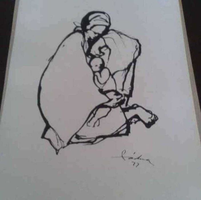 PÁDUA, José de. Coleção "Maternidade" VINTAGE de 5 Trabalhos Serigráf.