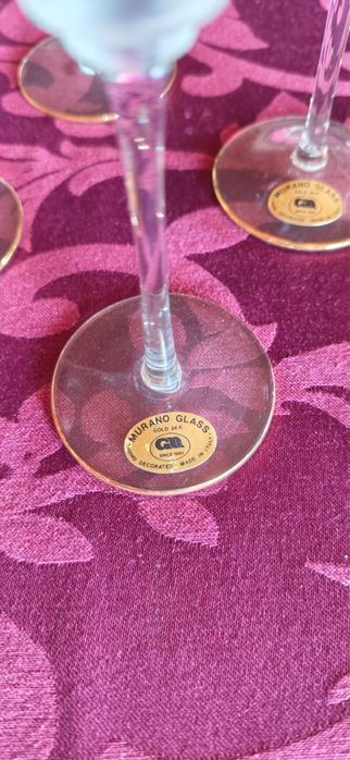 Conjunto de bandeija e copos vintage  murano