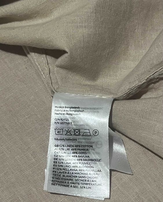 Сорочка шведка теніска натуральна лляна XL H&M ідеальний стан