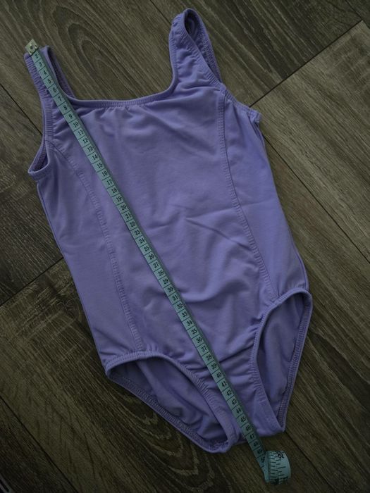 Купальник фиолетовый для танцев + фатиновая юбка. Рост 122-128