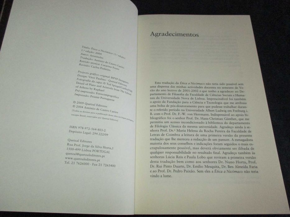 Livro Ética a Nicómaco Aristóteles Quetzal