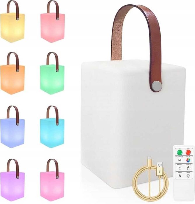 Nowa lampa akumulatorowa led z 8 kolorami z pilotem