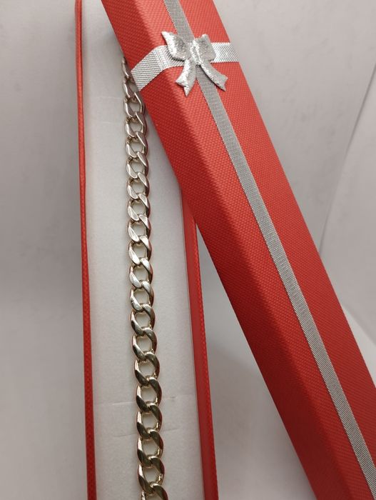 Srebrna bransoletka, pancerka, próba 925, długość 23 cm