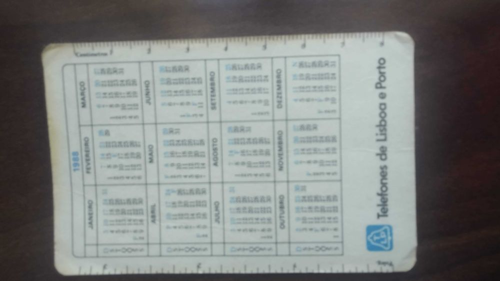 Calendário de bolso de coleção TLP 1988