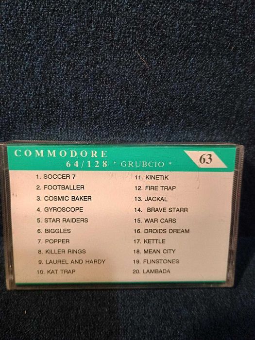 Kaseta Commodore 64 GRUBCIO 63 - składanka gier
