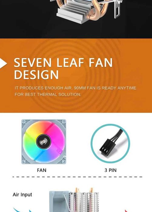 Башенный кулер охлаждения процессора AIGO ICE200PRO TDP 95W