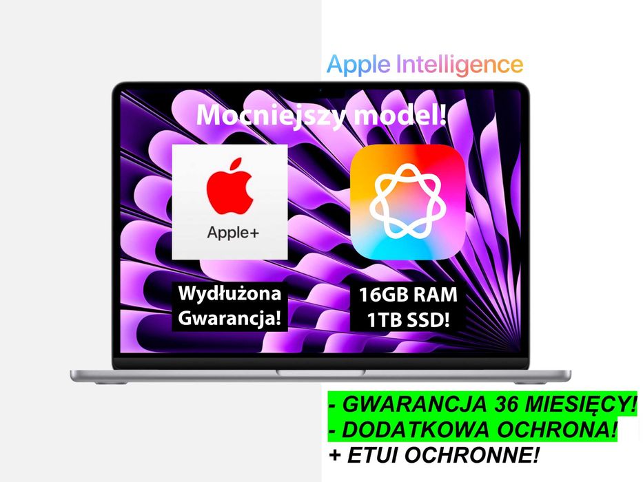 NOWY Apple MacBook Air 13 M2 16GB RAM 1TB SSD +DODATKI RATY-0% FV23% GW-3LATA!