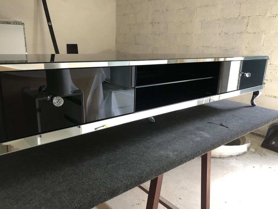 Szafka pod telewizor, komoda Rtv dluga , czarna, glamour, ludwik!!!