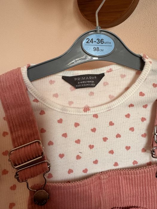 Набір вельветовий сарафан і реглан у рубчик primark 3-4 роки