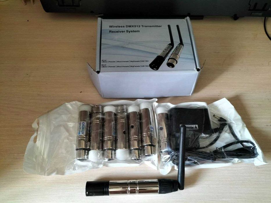 Беспроводной DMX512 передатчик+приемник  7 приемника  2.4GHz XLR для управления светом