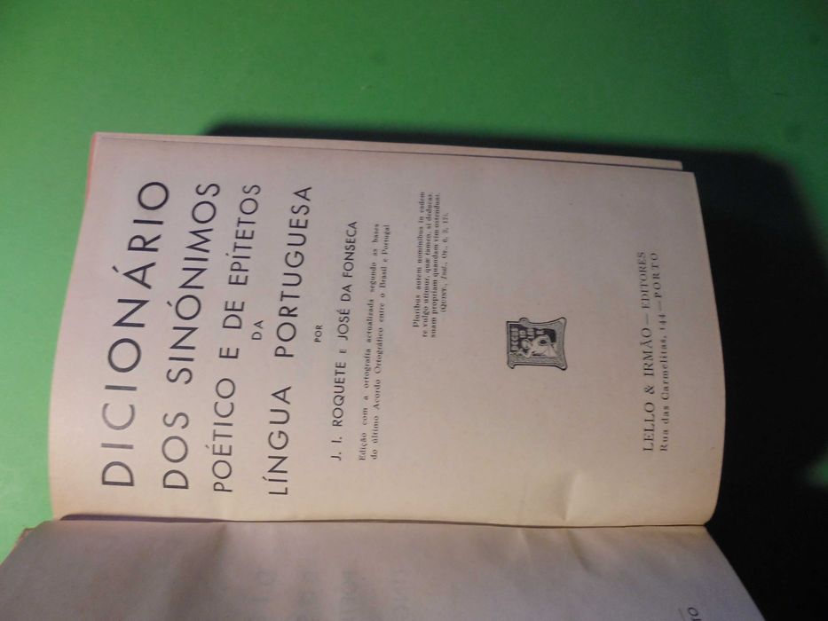 Roquete (J.L-José Fonseca);Dicionário dos Sinónimos Poético e