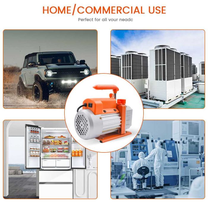 Bomba de Vácuo para HVAC/Refrigeração - Motor de Cobre, 3.5 CFM NOVO