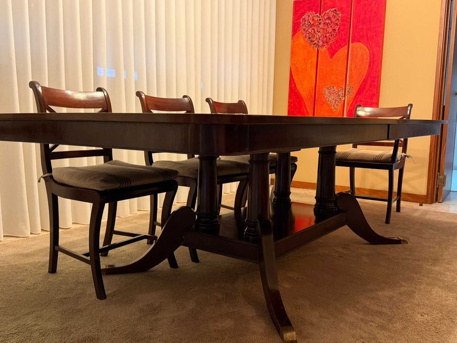 Mesa de jantar extensível estilo inglês