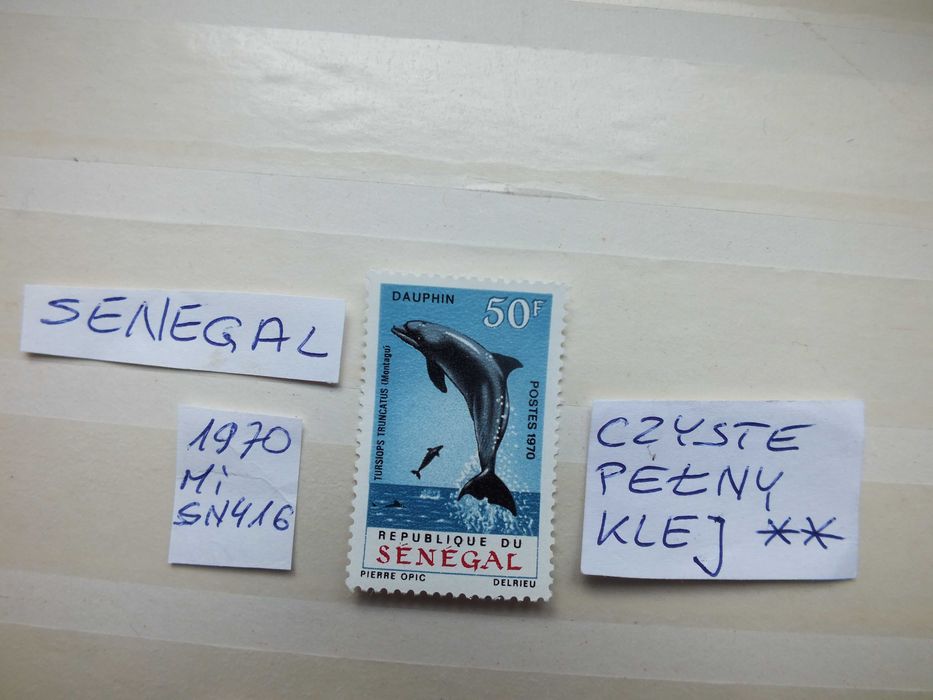 znaczki wydanie pojedyncze Mi416 SENEGAL 1970r.DELFIN czysty ** AFRYKA