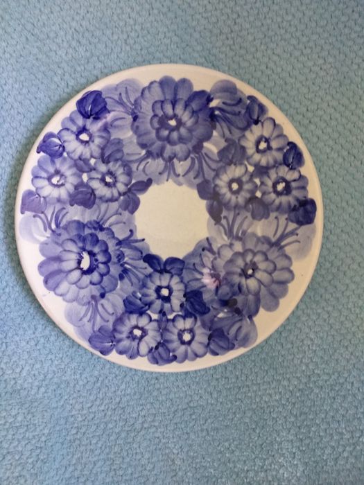 Talerzyk deserowy fajans Koło 19cm kwiaty
