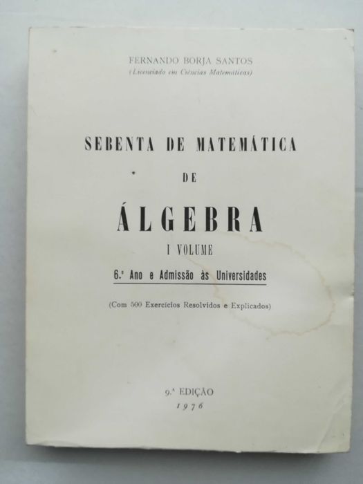 livro - Sebenta de matemática de álgebra. I Volume