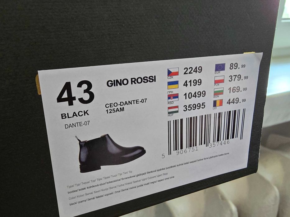 Skórzane sztyblety Gino Rossi // 43 // czarne