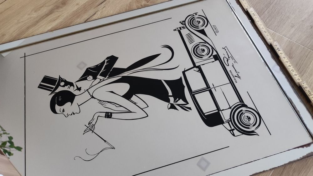 Quadro Espelho Art Deco Antigo