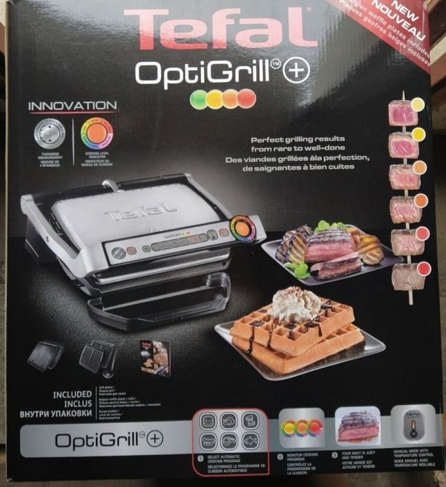 Гриль Tefal OptiGrill GC716D12 + форми для вафлів+черпак