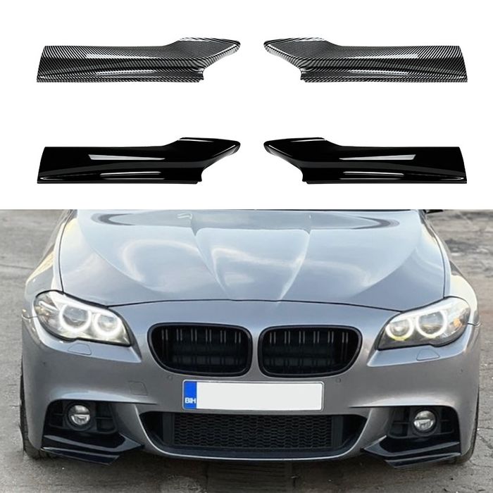Накладки клыки бампера BMW F10 Ф10 диффузор спойлер сплиттер сплiтер