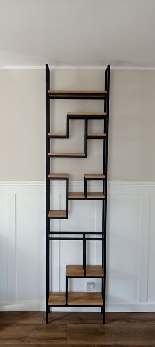 Regał loft, dębowy, słupek loft,  lite drewno industrial